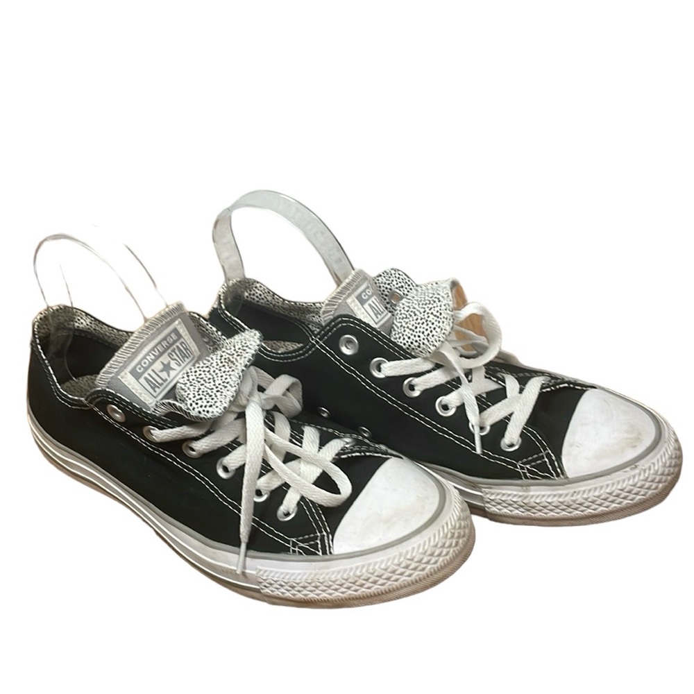 Converse Women's Black Canvas Sneakers with White Details